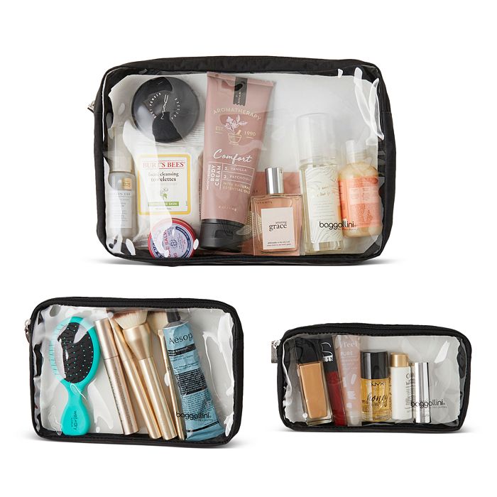 Shop Baggallini Clear Travel Pouch Set In Black