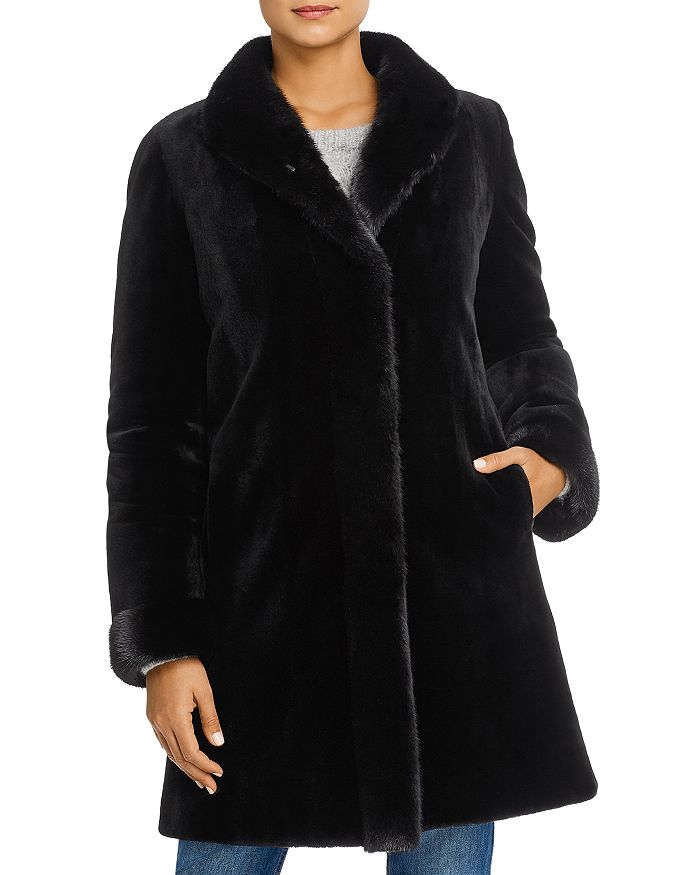 Maximilian Furs Reversible Mink Fur Coat In Black