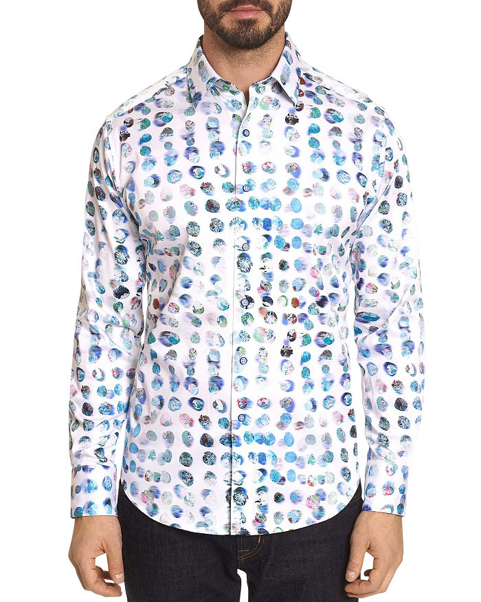 dressing gownRT GRAHAM FLASHBACK ABSTRACT DOT CLASSIC FIT BUTTON-DOWN SHIRT,RR191108CF
