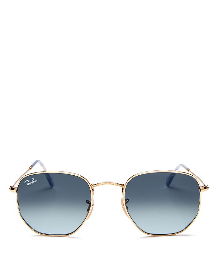 Ray Ban Unisex Icons Hexagonal Sunglasses In Gold/blue Gradient