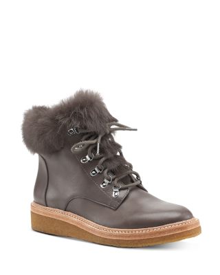 botkier Womens Winter Fur Hiker Boots