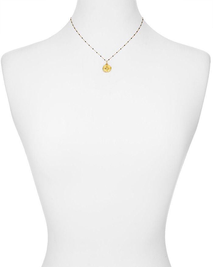 Shop Argento Vivo North Star Pendant Necklace In 18k Gold-plated Sterling Silver, 16-18 In Black/gold