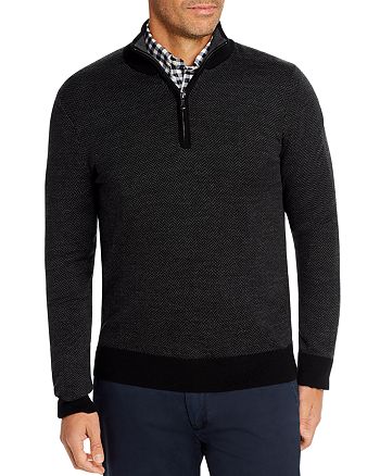 Brooks Brothers Birdseye Merino Wool Quarter-Zip Sweater | Bloomingdale's