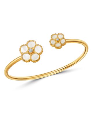 Roberto Coin 18K Yellow Gold Daisy Diamond & Mother-of-Pearl Bangle Bracelet - Exclusive