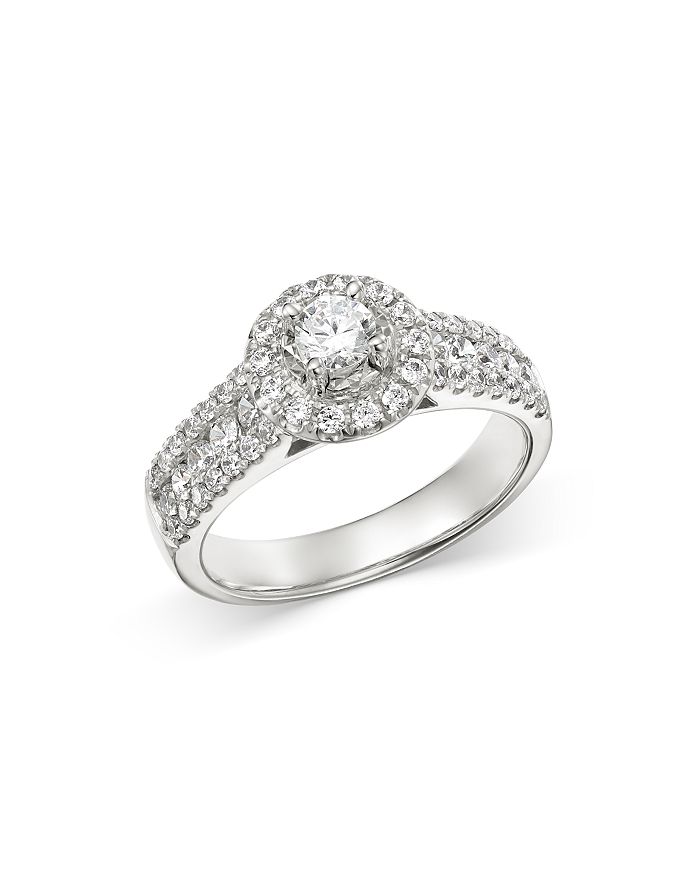Bloomingdale's Diamond Halo Engagement Ring In 14k White Gold, 1.0 Ct. T.w. - 100% Exclusive