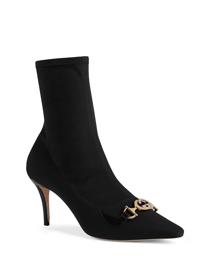Gucci Women's Gucci Zumi Mid-Heel Leather Ankle Booties | Bloomingdale's