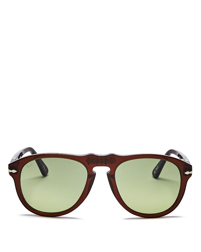 Persol Men's Gradient Translucent Keyhole Aviator Sunglasses In Brown/green Gradient