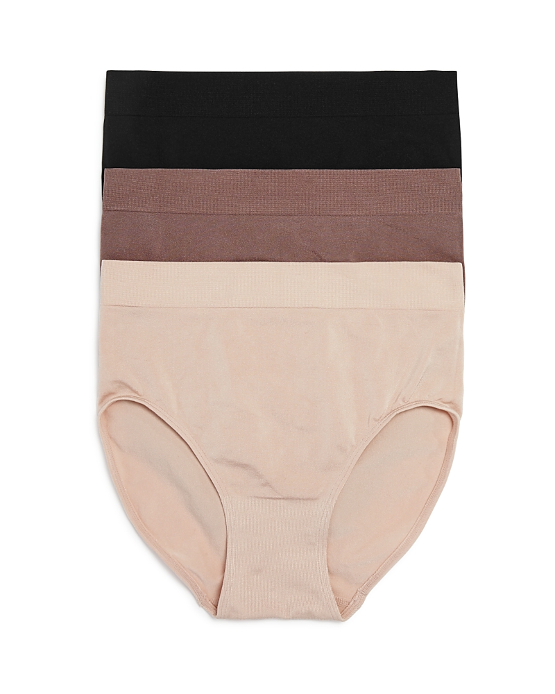 Wacoal 3-pack Assorted B Smooth Seamless Briefs In Rose Dust/taupe/black