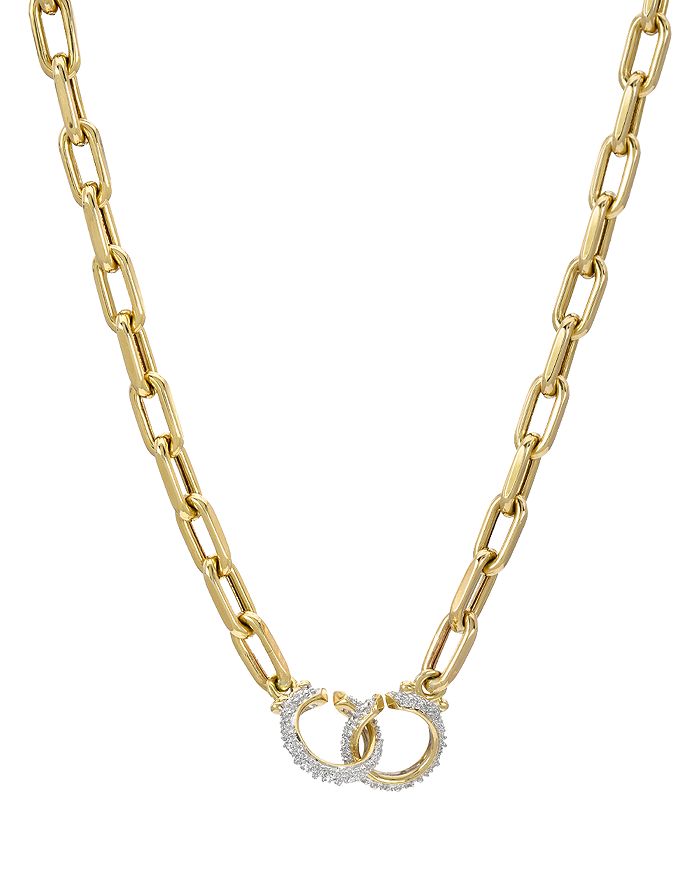 Zoe Lev 14k Yellow Gold Diamond Chain Necklace, 16 In White/gold