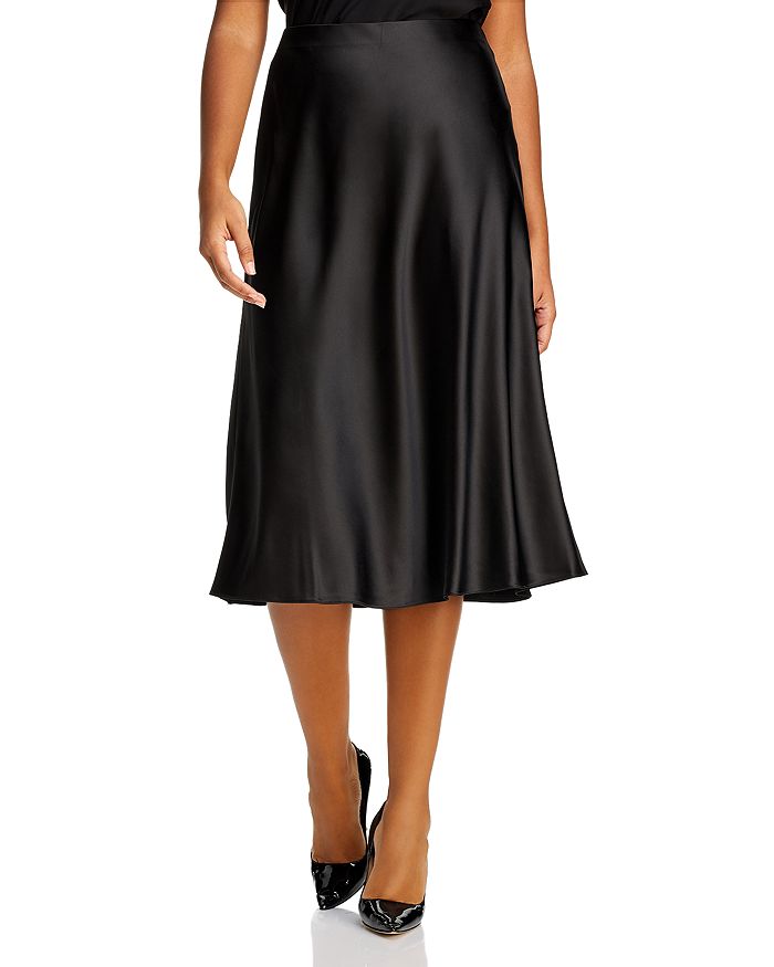 Aqua Curve Midi Slip Skirt - 100% Exclusive In Black