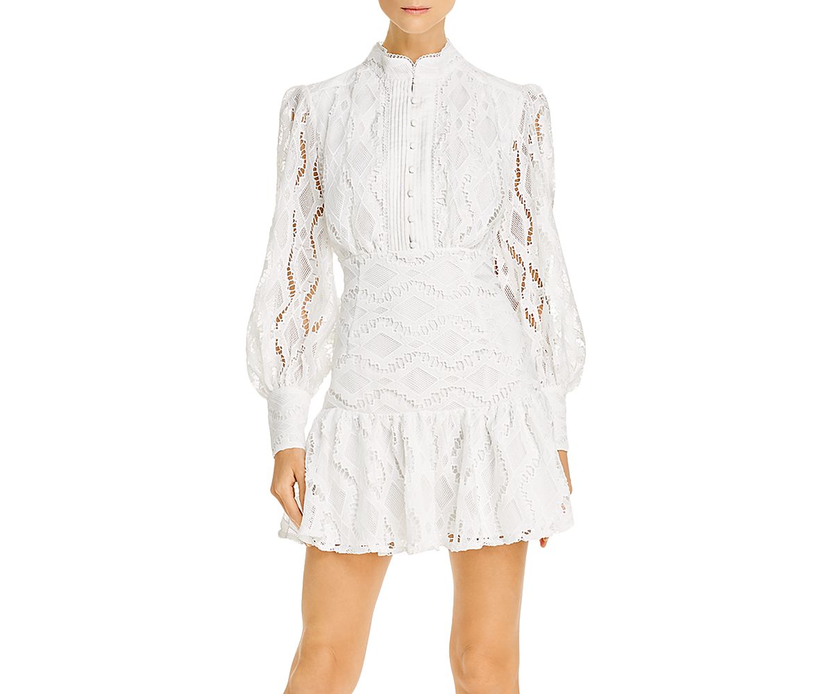 Bardot Remy Lace Long Sleeve Mini Dress
