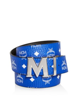 Navy blue mcm belt best sale