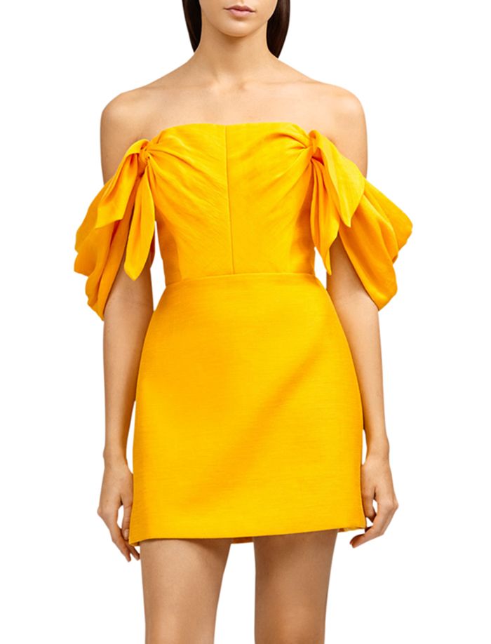 ACLER Selkin Off-the-Shoulder Draped Mini Dress,AW191013D
