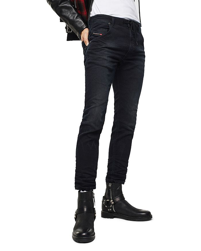 Diesel Krooley-X Slim Fit Sweat Jeans in Black Denim | Bloomingdale's