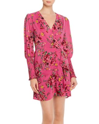 magenta wrap dress