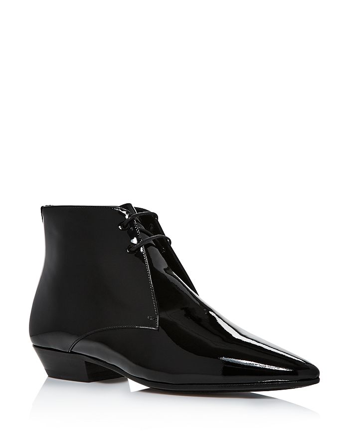 Saint Laurent Jonas Patent Leather Ankle Boots In Nero