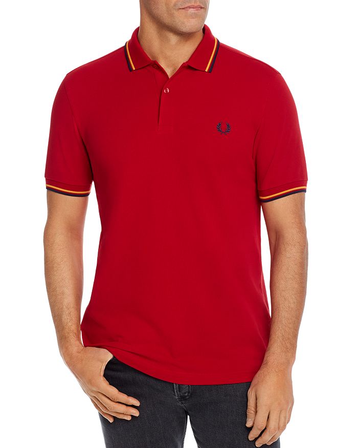 Fred Perry Twin Tipped Slim Fit Polo In Siren / Gold