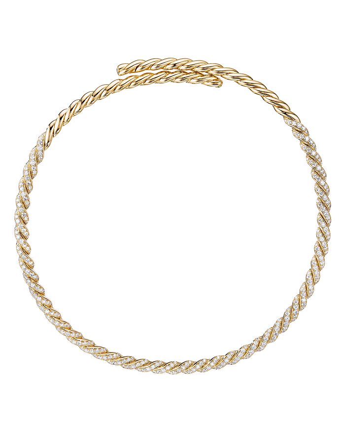 David Yurman - 18K Yellow Gold Pav&eacute;flex Necklace with Pav&eacute; Diamonds