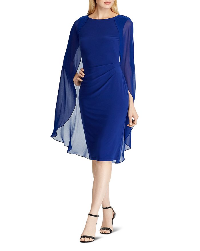 Ralph Lauren Cape-Overlay Jersey Dress | Bloomingdale's