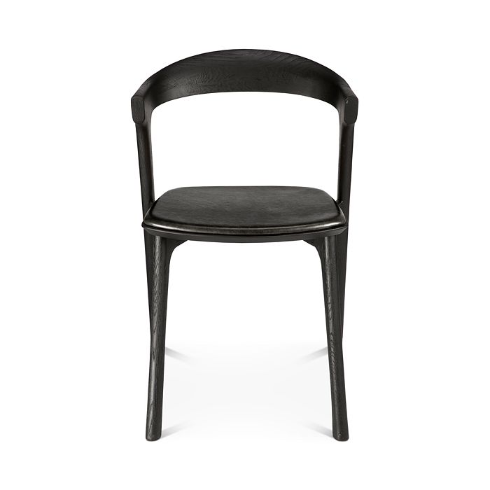 Shop Ethnicraft Oak Bok Leather Dining Chair In Black Leather