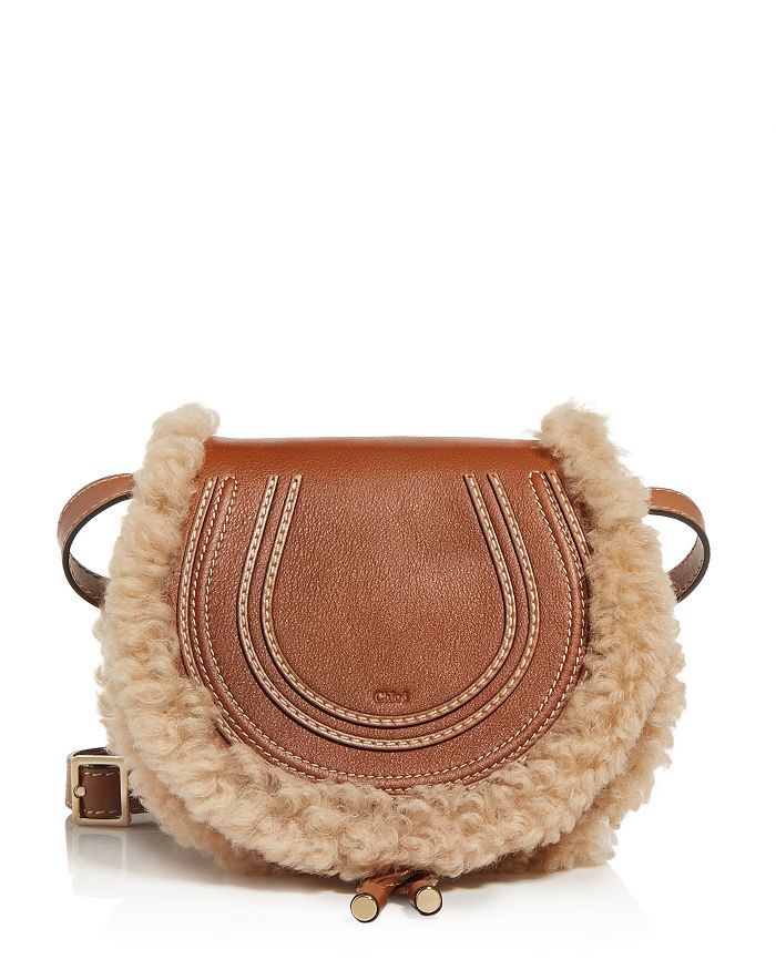 ChloÃ© Marcie Small Leather & Shearling Crossbody | Bloomingdale's