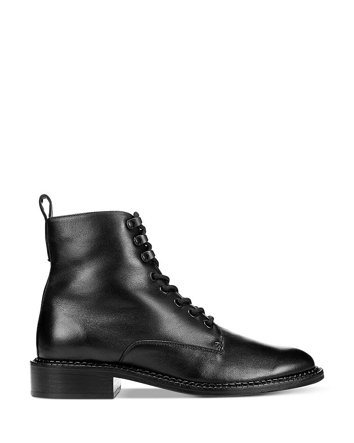 Vince Cabria Shearling-lined Leather Combat Boots In Black | ModeSens