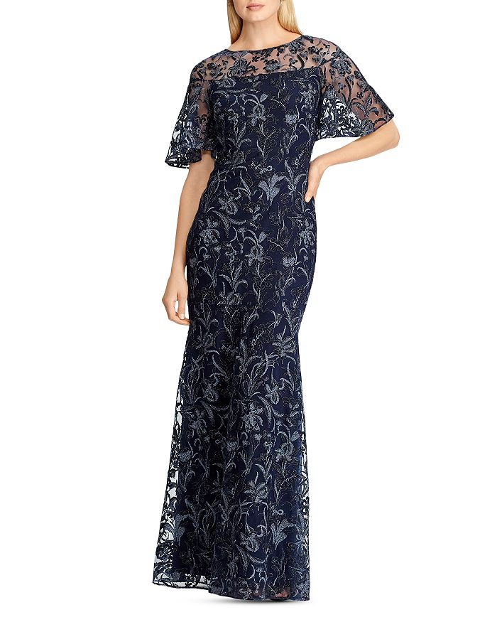 Ralph Lauren Metallic Embroidered Gown | Bloomingdale's
