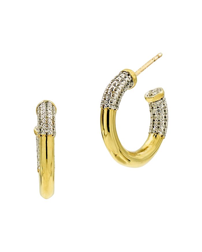 Freida Rothman Miss Modern Huggie Hoop Earrings in Gold-Plated ...
