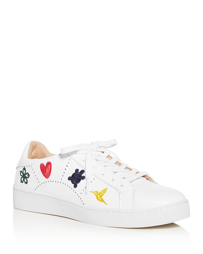 Jack Rogers Women's Kennedy Embroidered Leather Sneakers | Bloomingdale's