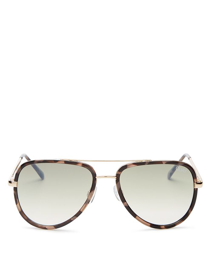 Women s All In Mini Brow Bar Aviator Sunglasses 59mm In Milky Camo Green Fade