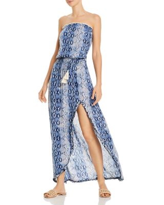 snakeskin print maxi dress