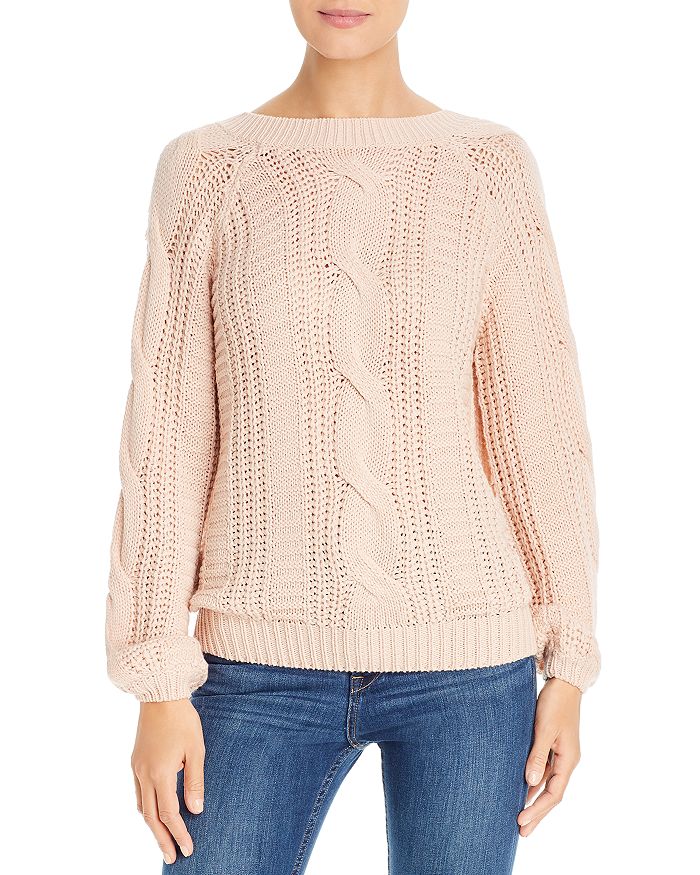 Vero Moda Mallie V-back Mixed-knit Sweater In Rose Dust