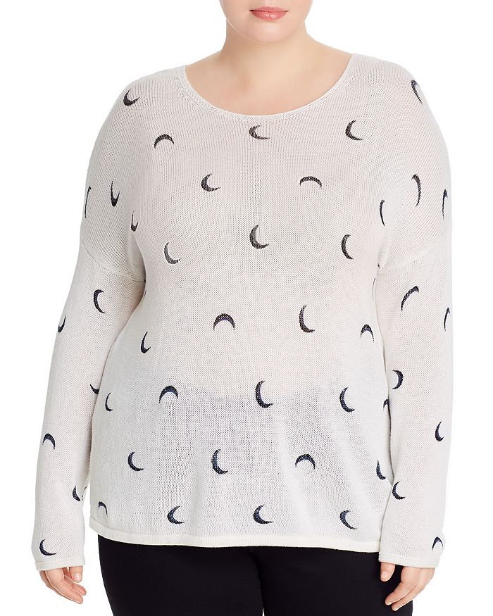 NIC AND ZOE PLUS NIC AND ZOE PLUS OVER THE MOON LIGHTWEIGHT SWEATER,R191145W