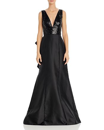 Adrianna Papell Sequined Mikado Gown | Bloomingdale's