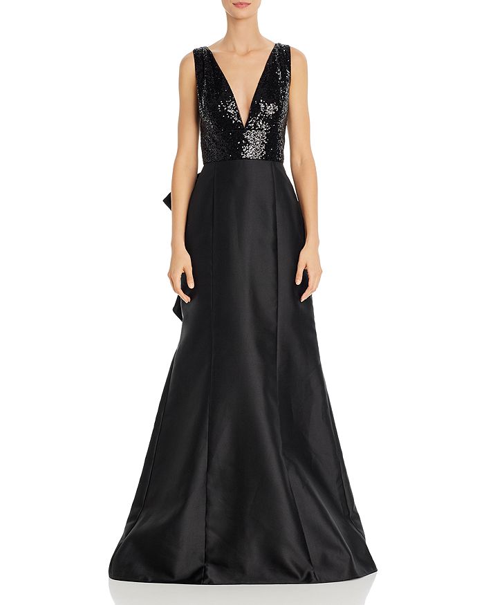 ADRIANNA PAPELL SEQUINED MIKADO GOWN,AP1E207372
