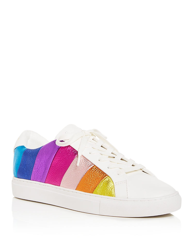 Kurt Geiger Lane Metallic-stripe Leather Trainers In Open Misce
