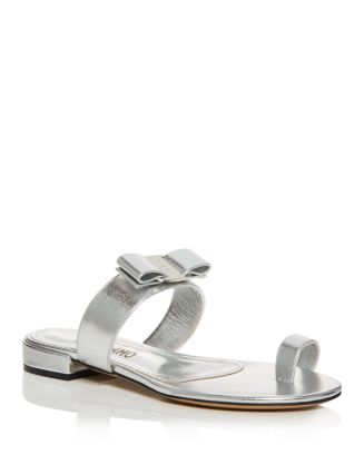 Salvatore Ferragamo Women's Louisa Toe Ring Slide Sandals | Bloomingdale's