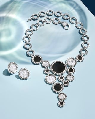 Sterling Silver Caviar Spark Diamond Clip-On Stud Earrings