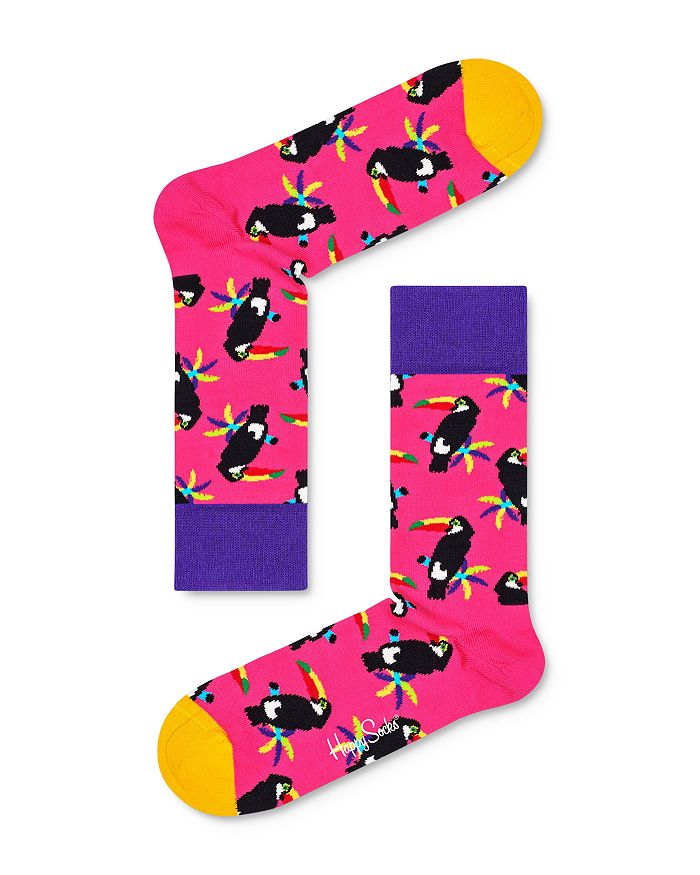 Happy Socks Toucan Socks In Dark Pink