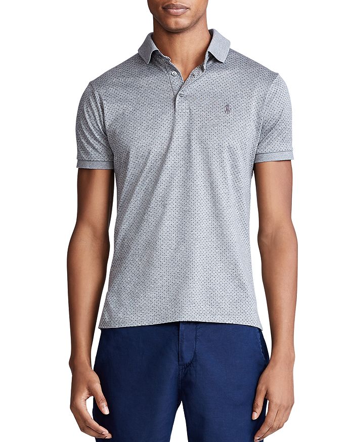 Polo Ralph Lauren Custom Slim Fit Jersey Polo Shirt In Tonal Polka Dot