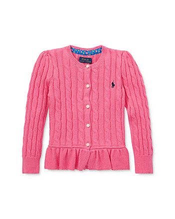 Ralph Lauren Girls' Peplum Cardigan Sweater - Little Kid | Bloomingdale's