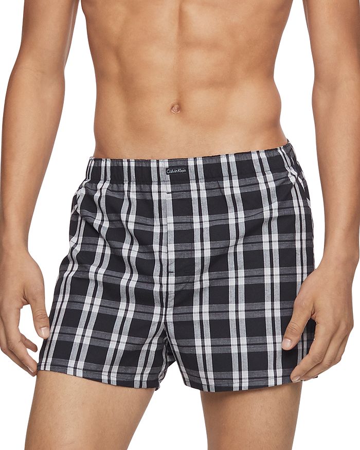 Shop Calvin Klein Traditional Boxers, Pack Of 3 In Gray/black