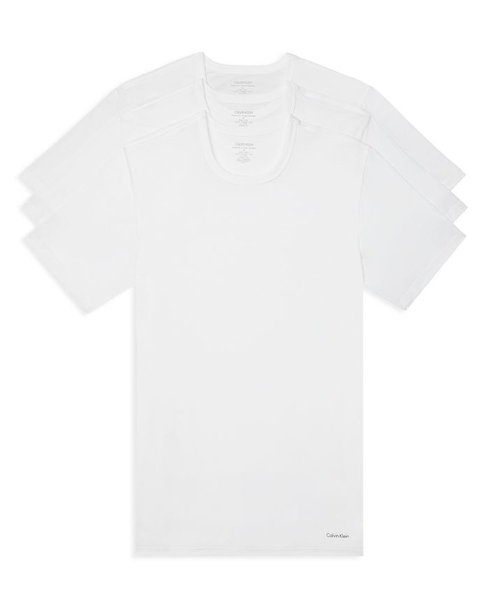 Shop Calvin Klein Short-sleeve Crewneck Slim Fit Tee - Pack Of 3 In White