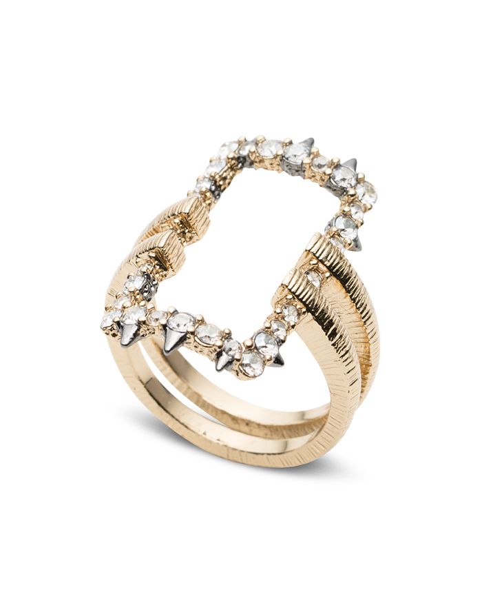 ALEXIS BITTAR CRYSTAL-ENCRUSTED OVERSIZED LINK RING,AB00R1047