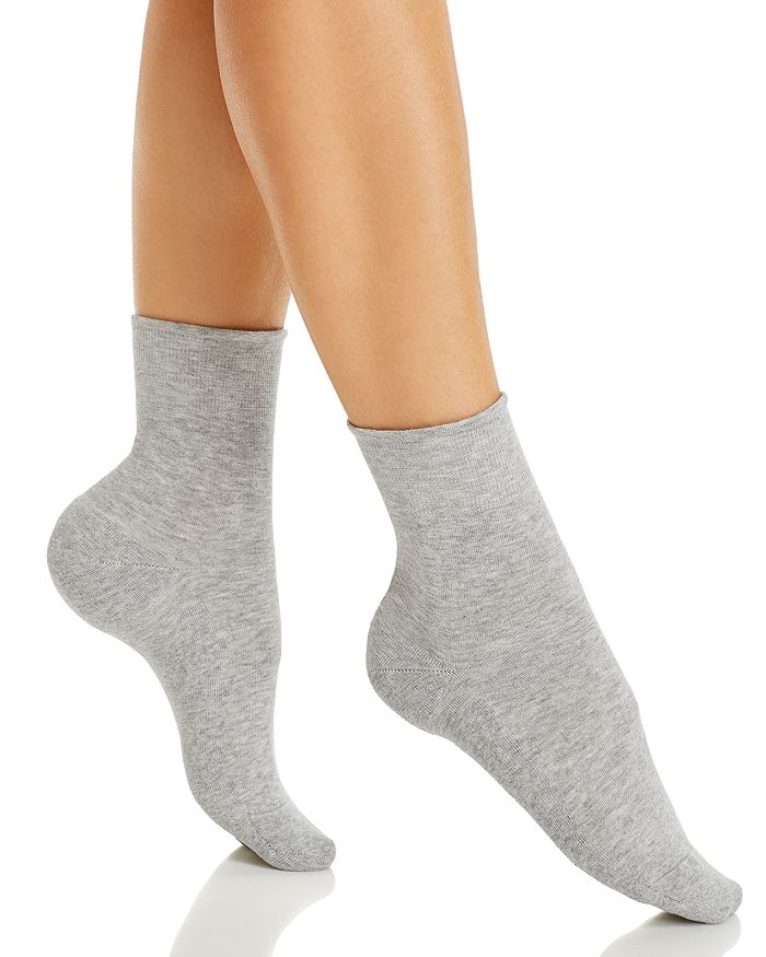 Hue Sporty Shortie Sneaker Socks In Light Charcoal Heather