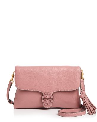 Tory Burch McGraw Floral Flap Fold Over Crossbody Leather Sling Bag