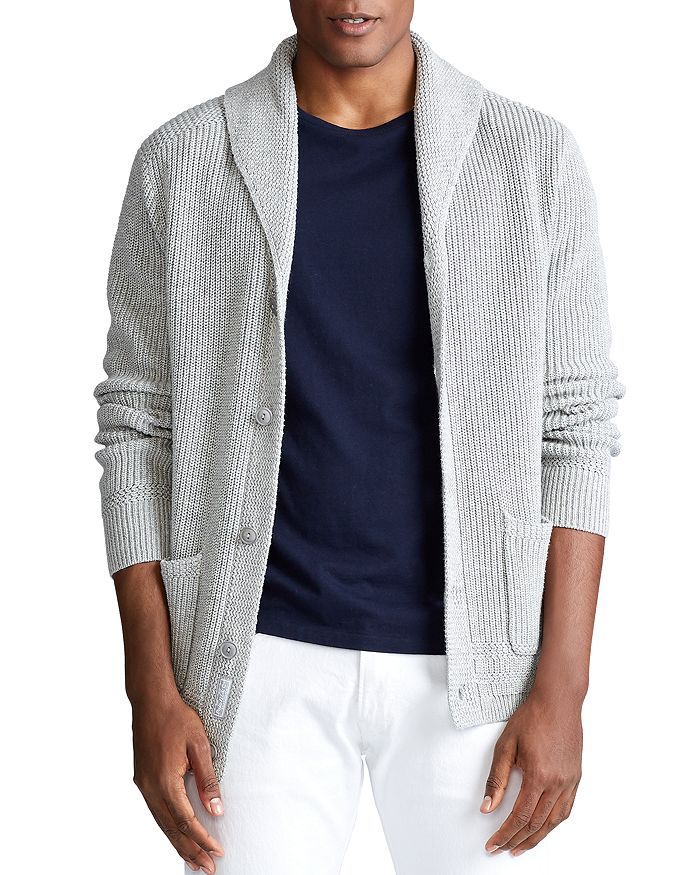 Polo Ralph Lauren Regular Fit Shawl-collar Cardigan Sweater In Gray