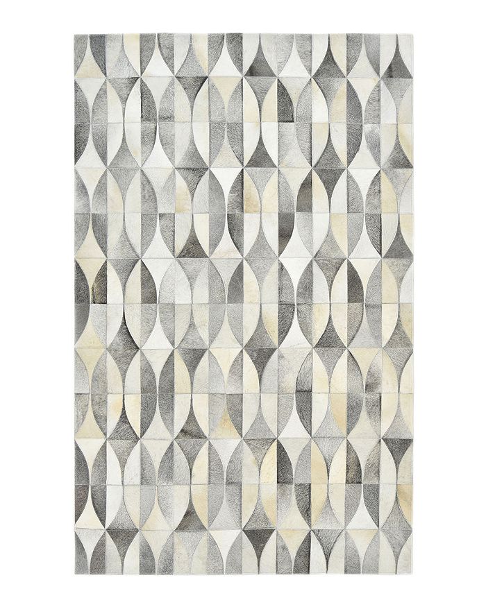Timeless Rug Designs Lana Cowhide S3074 Area Rug, 9' X 12' In Gray
