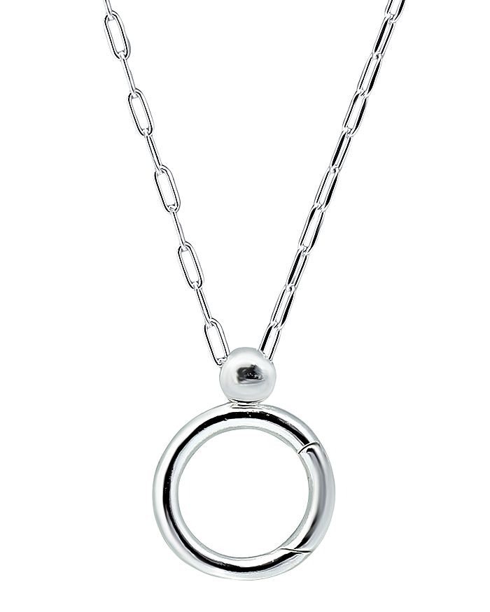 Aqua Open Circle Charm-holder Pendant Necklace In 18k Gold-plated Sterling Silver Or Sterling Silver, 16 
