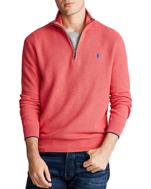 POLO RALPH LAUREN REGULAR FIT COTTON MESH QUARTER ZIP PULLOVER,710701611035